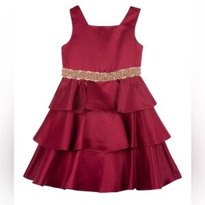 Toddler Girls Jeweled Satin Social Dress